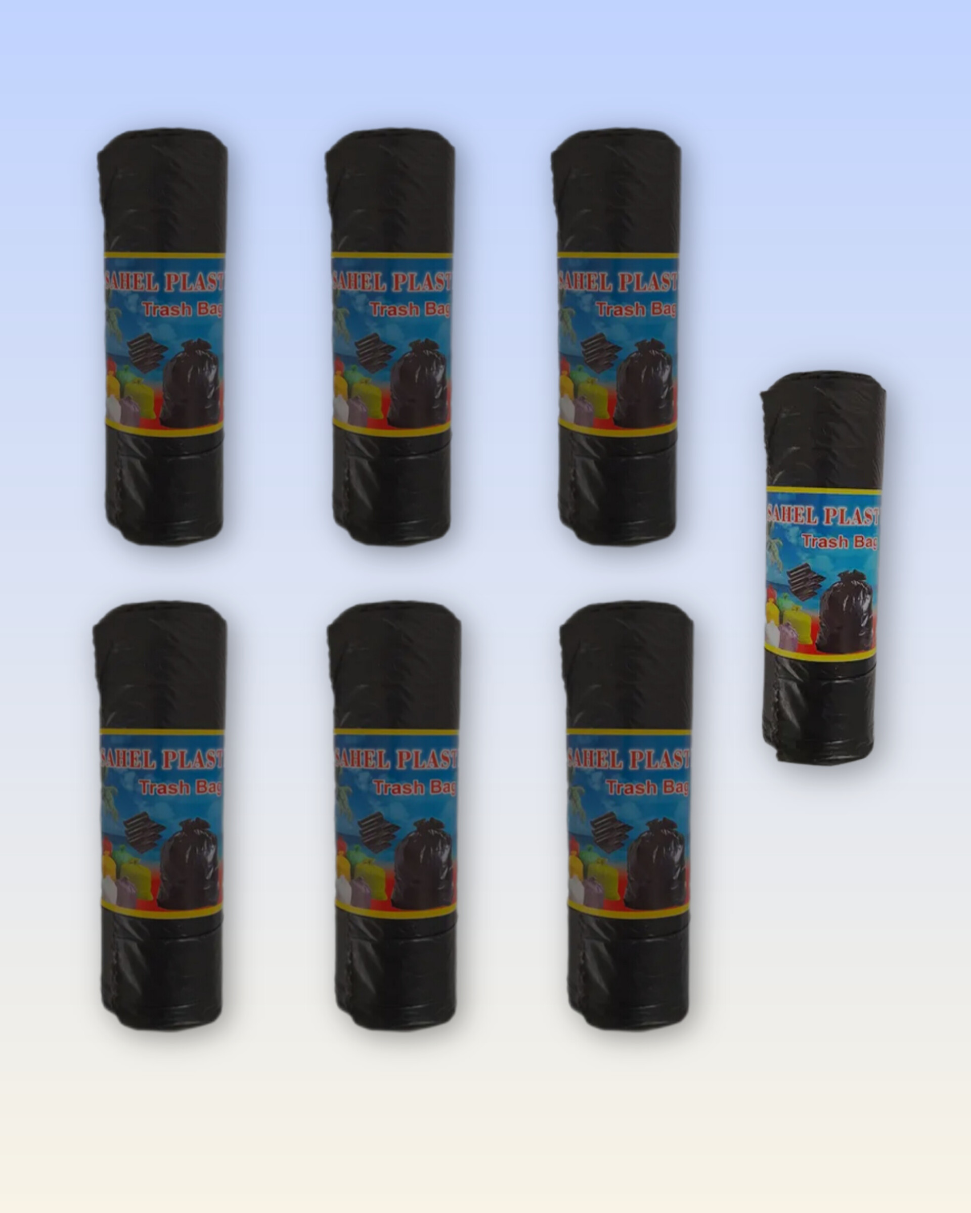 کیسه زباله مشکی ساحل پلاست سایز ۵۵/۷۰(متوسط خانگی) محتوی ۸عدد بسته ۷عددی