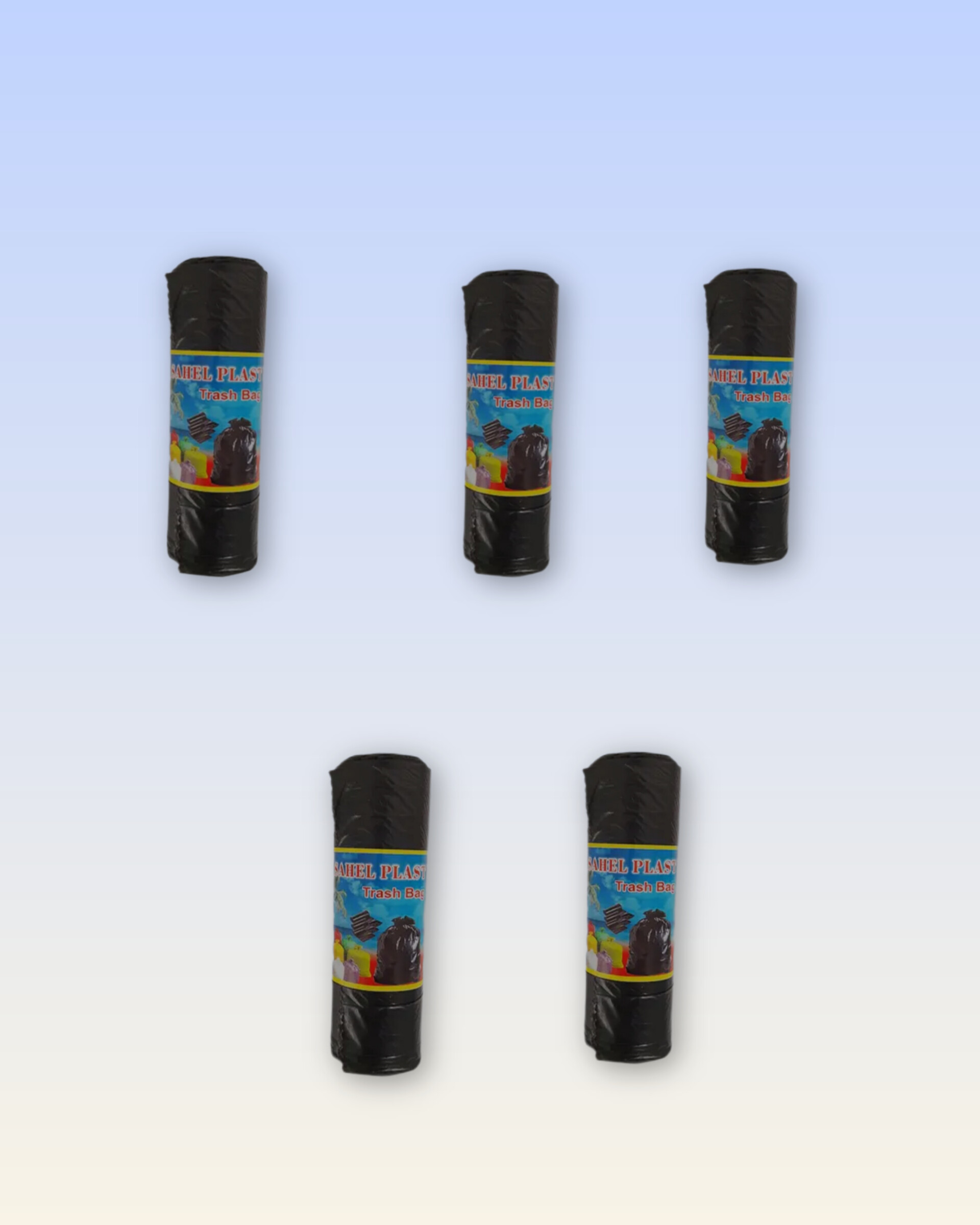 کیسه زباله مشکی ساحل پلاست سایز ۵۵/۷۰(متوسط خانگی) محتوی ۸ عدد بسته ۵عددی