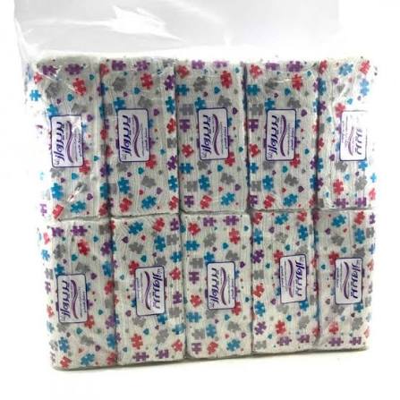 دستمال کاغذی ۱۰۰ برگ پرپرواز پک ۱۰عددی