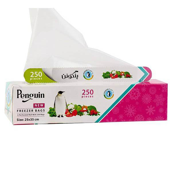 کیسه فریزر پنگوئن جعبه ای(آسان مصرف) محتوی ۲۵۰برگ