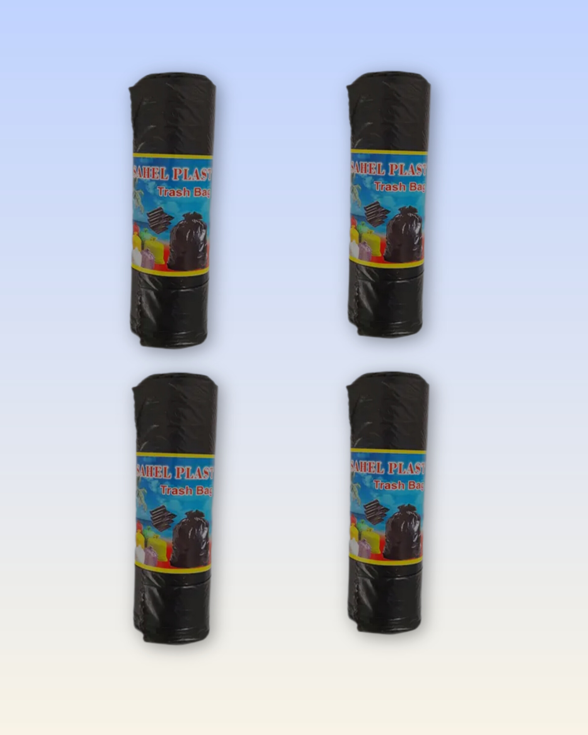 کیسه زباله مشکی ساحل پلاست سایز ۵۵/۷۰(متوسط خانگی) محتوی ۸ عدد بسته ۴عددی