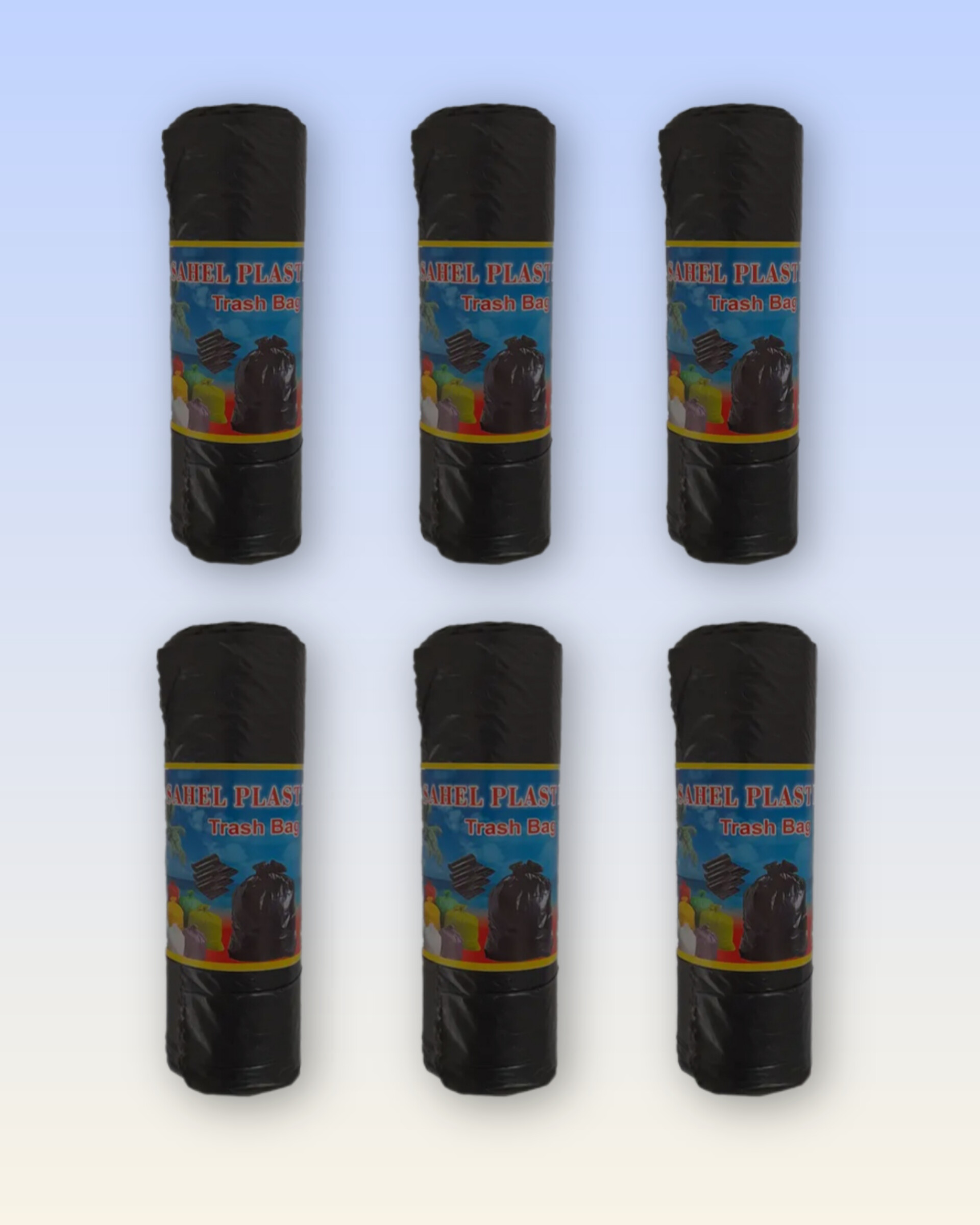 کیسه زباله مشکی ساحل پلاست سایز ۵۵/۷۰(متوسط خانگی) محتوی ۸عدد بسته ۶عددی